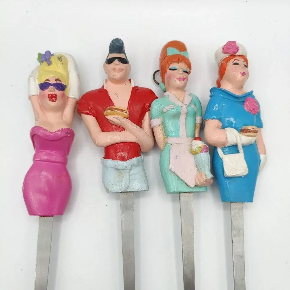 Vintage Serving Utensils Decorative 50s Style MCM Kitchen Decor Figurines Rare